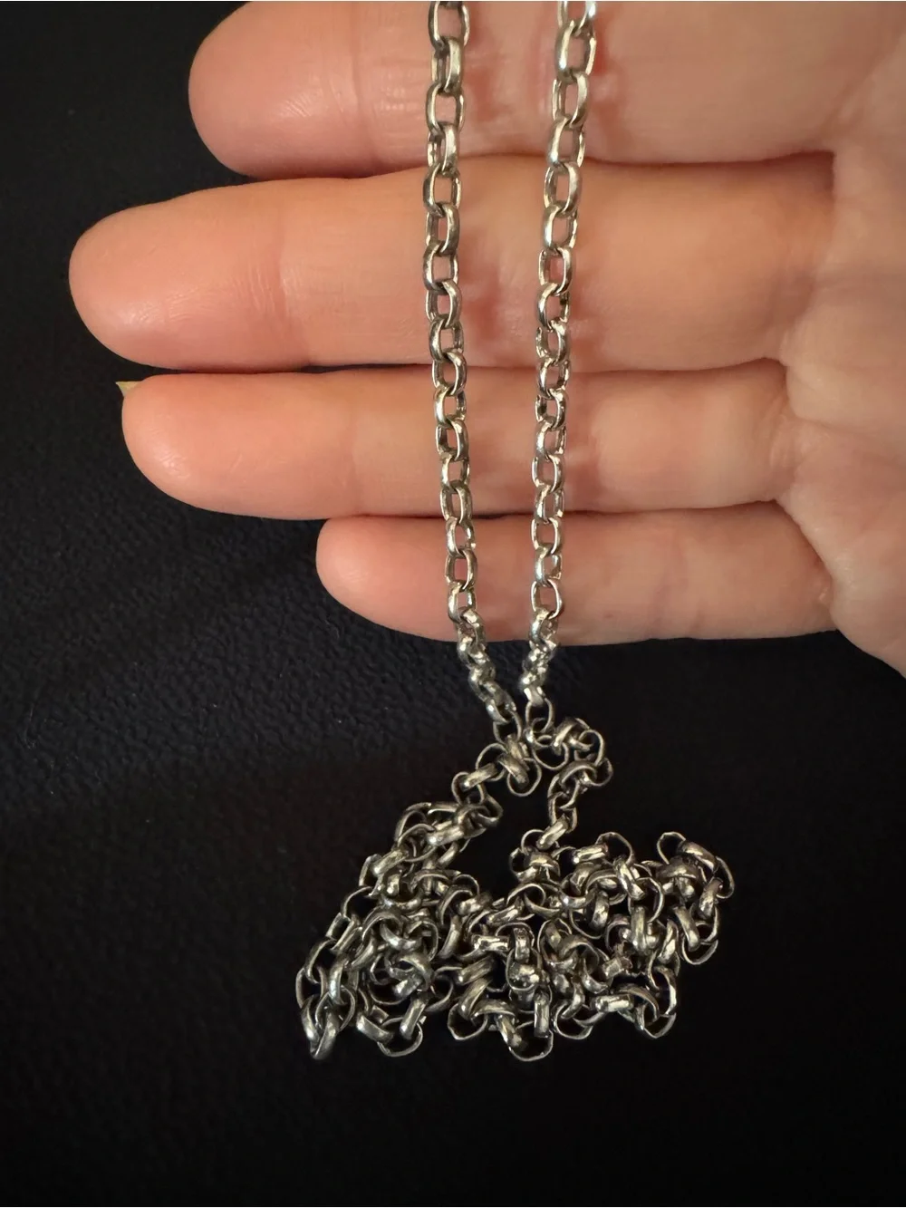 Vintage Sterling Silver 30” Rolo Link Necklace Chain - 16.3 grams